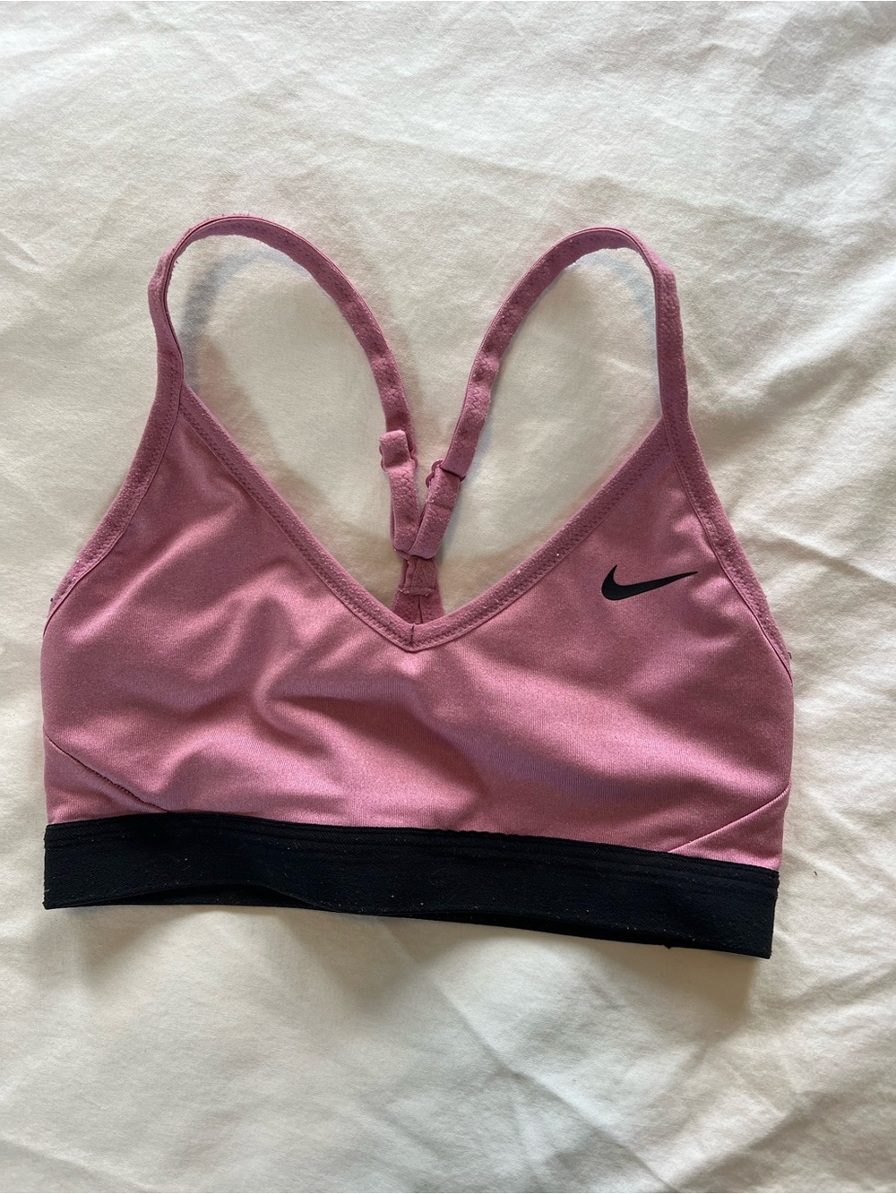 Nike Mauve Pink Racerback Sports Bra with Black Band